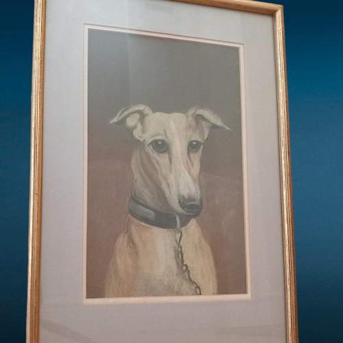 Victorian Pastel Painting of a Whippet or Greyhound image-2