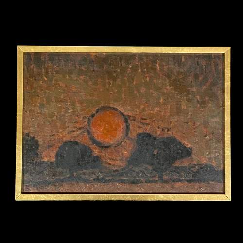 Mariota Bosanquet Oil on Board of Sunrise image-1