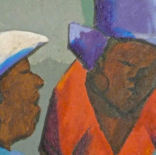 Haitian Man and Woman by Jean Eliud Coachy Original Oil on Canvas image-2