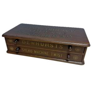 Antique Dewhurst Sewing Thread Advertisement Display Drawers