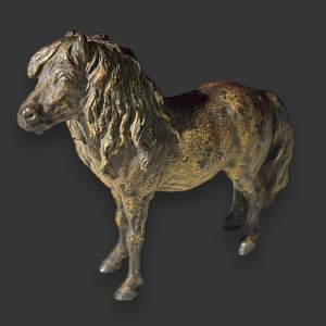 19th Century Cold Painted Bronze Pony Figure