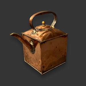 Victorian Large Square Copper Ship Style Kettle