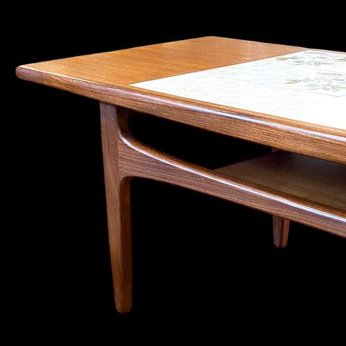 1970s Teak Tiled Top Low Coffee Table image-2
