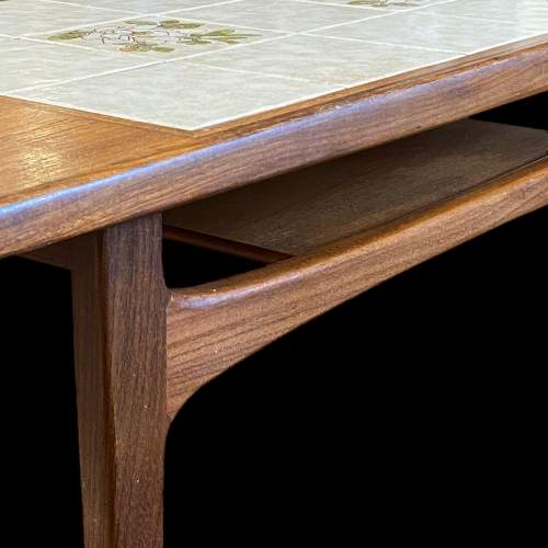 1970s Teak Tiled Top Low Coffee Table image-3