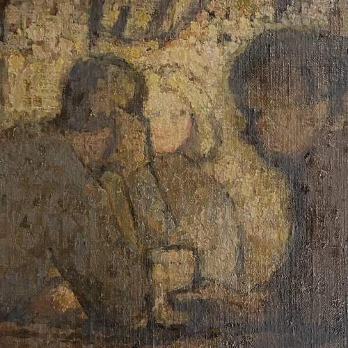 Mariota Bosanquet Oil on Board of Three Figures image-2