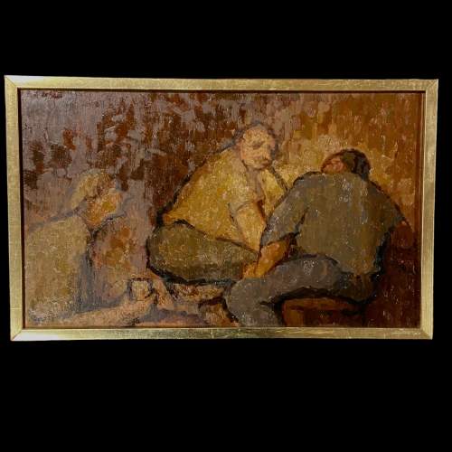Mariota Bosanquet Small Oil on Board of Three Figures image-1