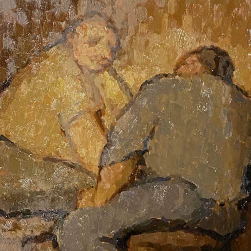 Mariota Bosanquet Small Oil on Board of Three Figures image-2