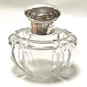 Silver Topped Glass Perfume Bottle