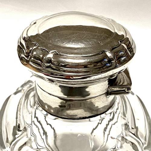 Silver Topped Glass Perfume Bottle image-2