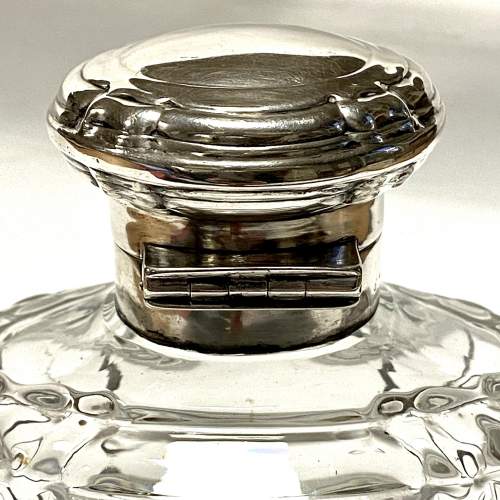 Silver Topped Glass Perfume Bottle image-4