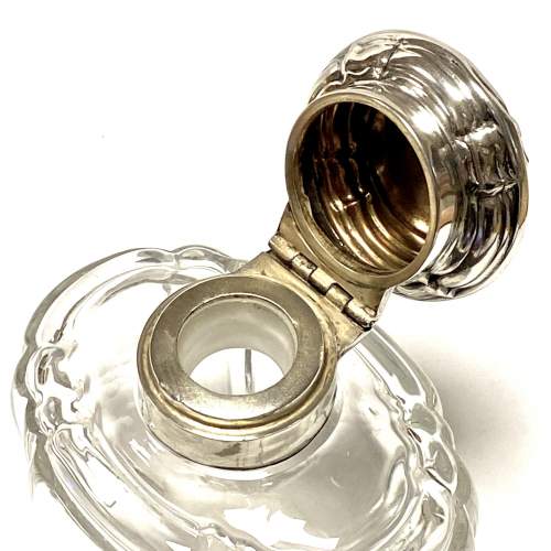 Silver Topped Glass Perfume Bottle image-3