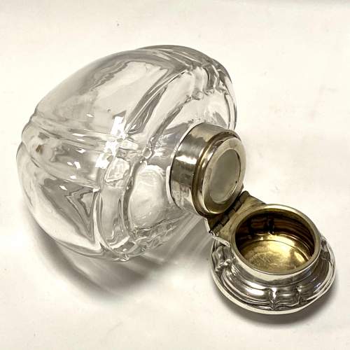 Silver Topped Glass Perfume Bottle image-6