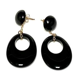 9ct Gold Black Onyx Earrings