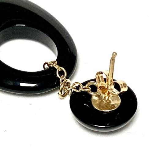 9ct Gold Black Onyx Earrings image-3
