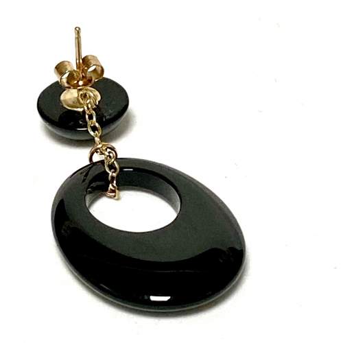 9ct Gold Black Onyx Earrings image-4