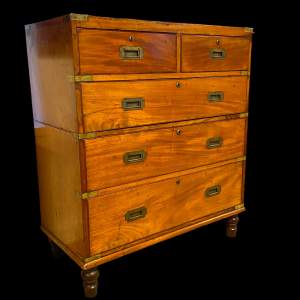 Early Victorian Mahogany Campaign Military Chest