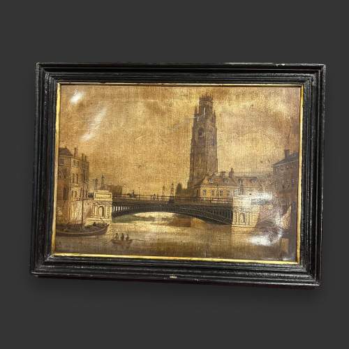 Early 19th Century English School River Oil on Card image-1
