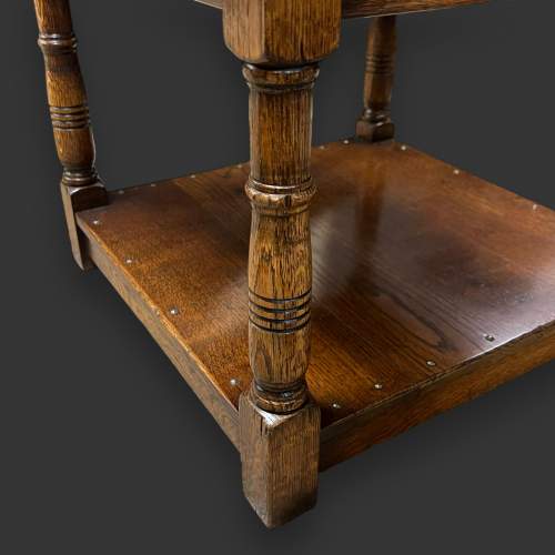 Early 20th Oak Square Coffee Table image-3