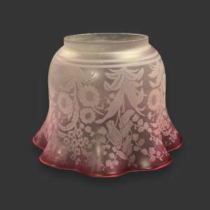 19th Century French Saint Louis Glass Oil Lampshade