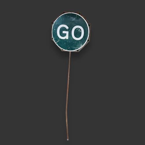 Vintage Stop-Go Road Sign image-2