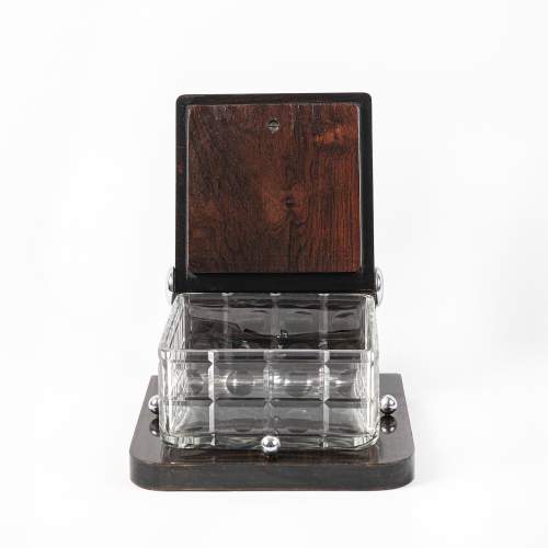 Art Deco Period Ebony and Cut Glass Table Box image-4