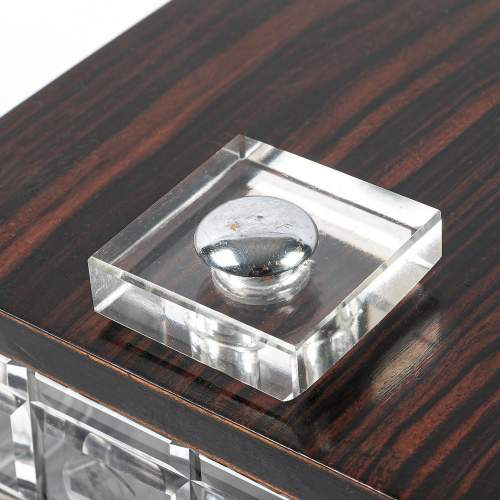 Art Deco Period Ebony and Cut Glass Table Box image-6