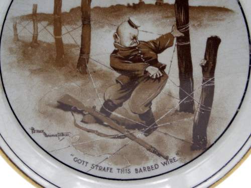 Bruce Bairnsfather Staffordshire 1917 - The War Time Butter Dish image-2