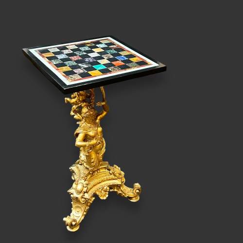 Specimen Pietra Dura Chess Table image-1