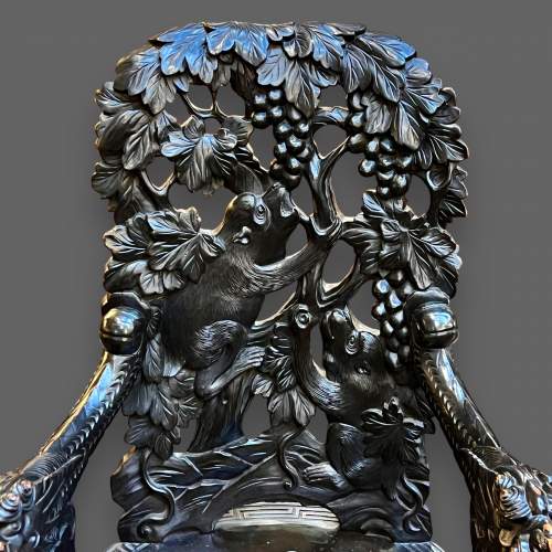 Pair of Chinese Carved Hardwood Thrones image-3