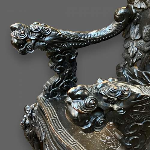 Pair of Chinese Carved Hardwood Thrones image-5