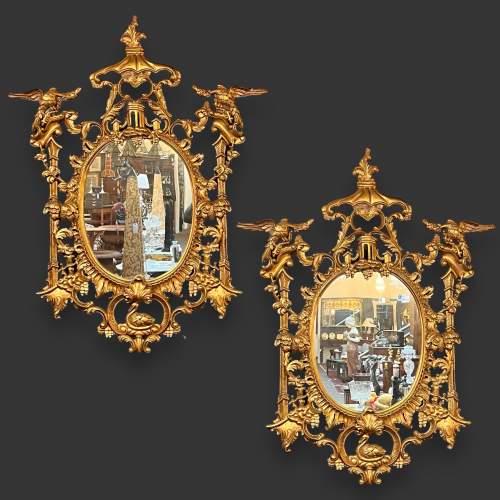 Pair of Gilt Framed Wall Mirrors image-1