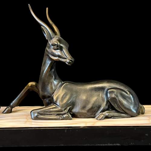 French 1930s Art Deco Spelter Antelope Group image-3