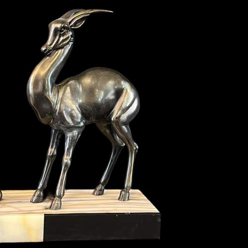French 1930s Art Deco Spelter Antelope Group image-4