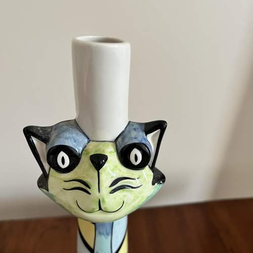 A Collectable Lorna Bailey Tall Stretchy Cat Vase image-2