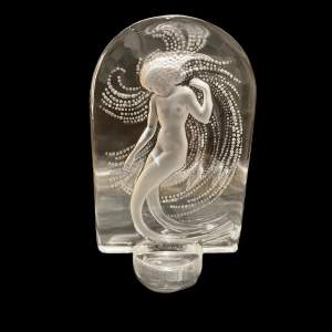 Signed Lalique Naiades Cachet Paperweight