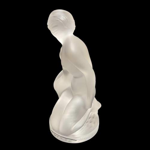 Signed Lalique Nude Leda and The Swan Figurine Paperweight image-2