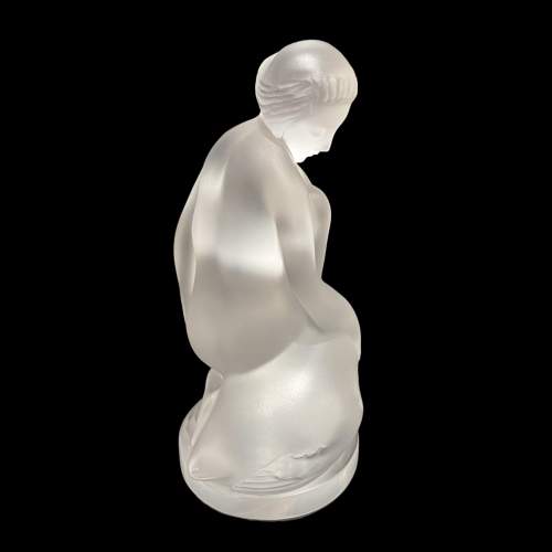 Signed Lalique Nude Leda and The Swan Figurine Paperweight image-3