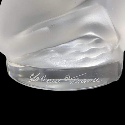 Signed Lalique Nude Leda and The Swan Figurine Paperweight image-6