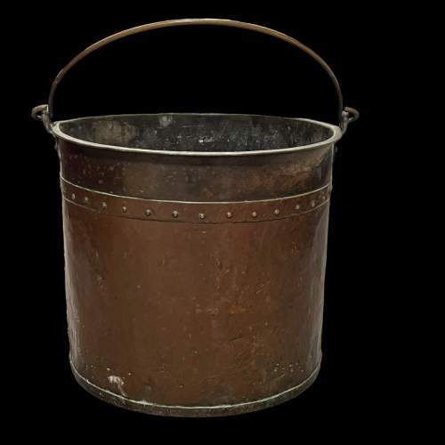 19th Century Riveted Copper Bucket image-1