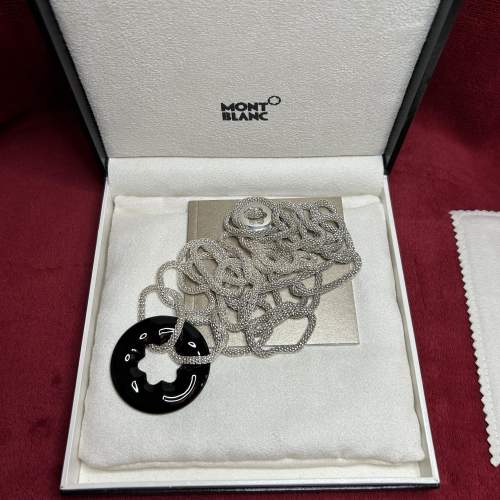 Mont Blanc Star Collection Sterling Silver & Onyx Necklace - Boxed image-1