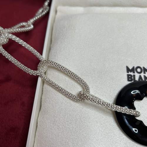 Mont Blanc Star Collection Sterling Silver & Onyx Necklace - Boxed image-4