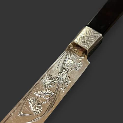 Victorian Presentation Silver Knife and Fork with Agate Handles image-4