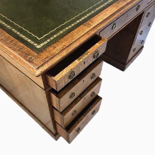 Victorian Oak Pedestal Desk image-2