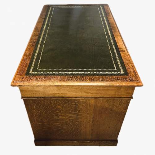 Victorian Oak Pedestal Desk image-3