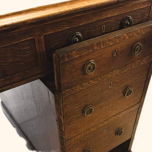Victorian Oak Pedestal Desk image-5