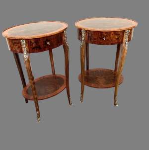 A Pair Of French Walnut Bedside Stands