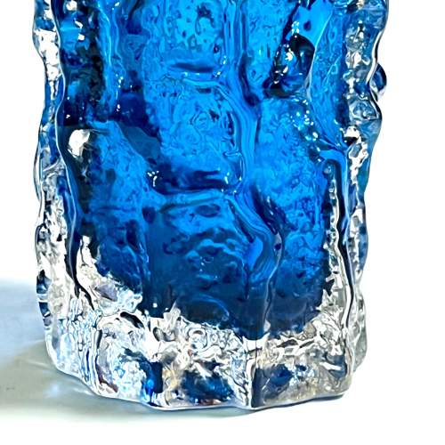 Whitefriars Glass Kingfisher Blue Bark Vase image-3