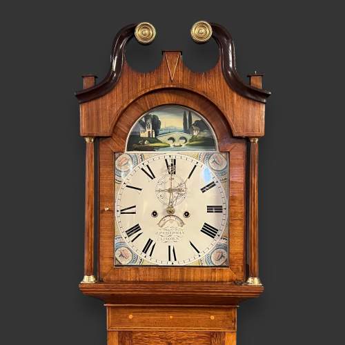 19th Century Lincolnshire Oak and Mahogany Longcase Clock image-1