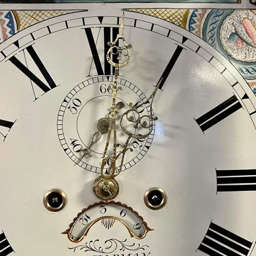 19th Century Lincolnshire Oak and Mahogany Longcase Clock image-5