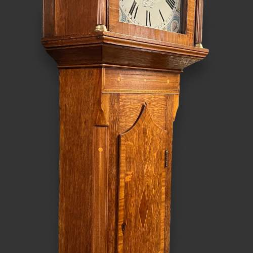 19th Century Lincolnshire Oak and Mahogany Longcase Clock image-6